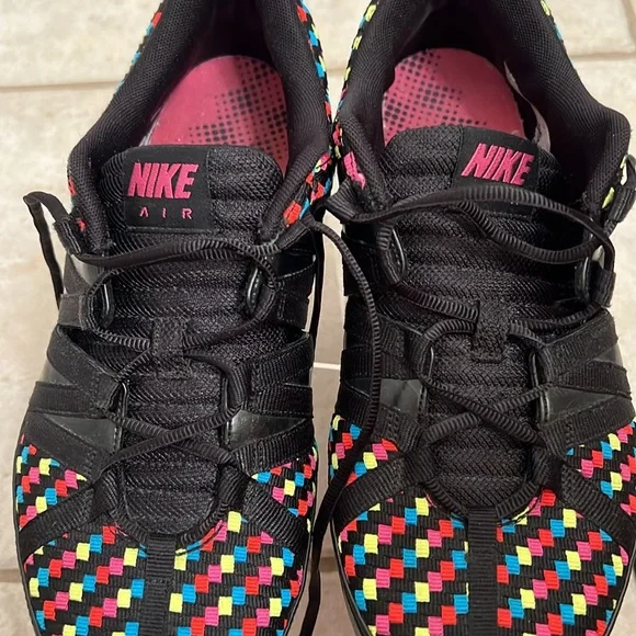 Nike Air Kapelle Womens Black/Pinkfire Rainbow Asymmetrical Weave Sneaker size 8 - Picture 5 of 14